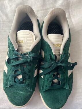 adidas campus Green Suede Sneakers with White Stripes